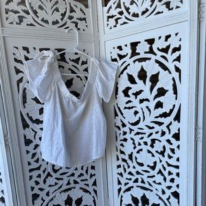 A&F off the shoulder lace eyelet top